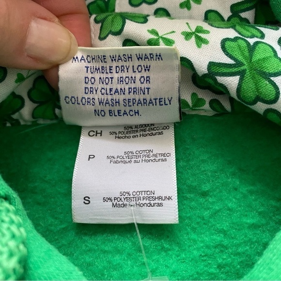 St. Patrick’s Day Irish Hoodie Pull-over green long sleeve sweatshirt size Small - Picture 7 of 9